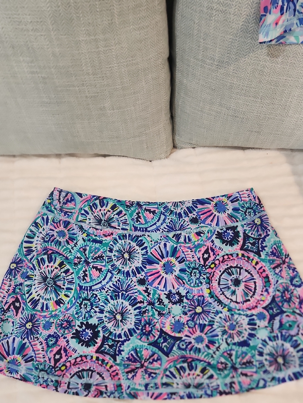 Lilly Pulitzer Blue Pink Teal Floral Print Skort